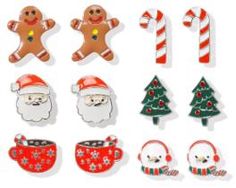 Conjunto de 6 Pares de Brincos de Natal Joiigaem para Mulheres