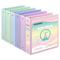 Conjunto de 6 Pastas de Argolas XRUNMIX 2" para 450 Folhas em Cores Pastel