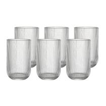 Conjunto de 6 Peças Copos Altos Vidro Reluz 430ml Haus