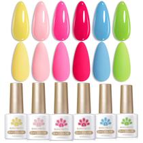 Conjunto de 6 peças de esmalte de gel Born Pretty Neon Spring Summer