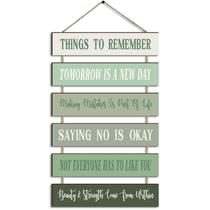 Conjunto de 6 peças de madeira Wall Art Pinkunn Inspirational Sage Green