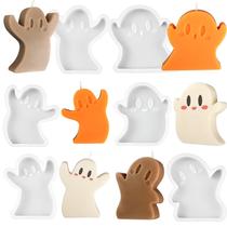 Conjunto de 6 peças de moldes de vela de silicone ZQYSING Halloween Ghost Conjunto de 6 peças de moldes de vela de silicone ZQYSING Halloween Ghost
