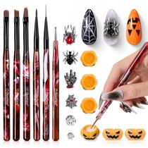 Conjunto de 6 peças de pincéis de arte para unhas Beetles Gel Polish Halloween Conjunto de 6 peças de pincéis de arte para unhas Beetles Gel Polish Halloween