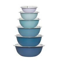 Conjunto de 6 peças de taças de mistura COOK WITH COLOR em aço inoxidável Conjunto de 6 peças de taças de mistura COOK WITH COLOR em aço inoxidável