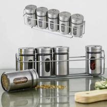 Conjunto de 6 Porta Condimentos com Suporte