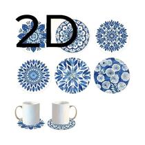 Conjunto De 6 Porta-Copos De Madeira Celadon, Tapete Isolante Para Caneca De Café, Decoração Para