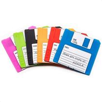 Conjunto de 6 Porta-Copos de Silicone DIMROM - Design de Disquete