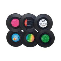 Conjunto De 6 Porta-Copos De Vinil Retrô Nostálgico, Antiderrapante, Para CD De Rock, Almofadas De