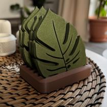 Conjunto de 6 Porta-Copos Decorativo de Folha de Monstera/Costela-de-adão com Base de Plástico