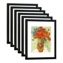 Conjunto de 6 porta-retratos DEKWINN 11x14 com vidro real preto Conjunto de 6 porta-retratos DEKWINN 11x14 com vidro real preto