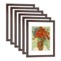 Conjunto de 6 porta-retratos DEKWINN 11x14 para 8x10 com Mat Walnut Conjunto de 6 porta-retratos DEKWINN 11x14 para 8x10 com Mat Walnut