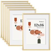 Conjunto de 6 porta-retratos Fun Memories 12x16 em ouro com acrílico Conjunto de 6 porta-retratos Fun Memories 12x16 em ouro com acrílico