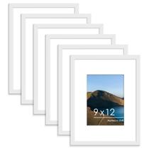 Conjunto de 6 porta-retratos PEALSN brancos 9x12 para parede/mesa Conjunto de 6 porta-retratos PEALSN brancos 9x12 para parede/mesa