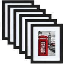 Conjunto de 6 porta-retratos PEALSN de madeira preta 8x10/5x7 Conjunto de 6 porta-retratos PEALSN de madeira preta 8x10/5x7