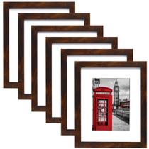 Conjunto de 6 porta-retratos PEALSN para fotos de 8x10 ou 5x7 em marrom Conjunto de 6 porta-retratos PEALSN para fotos de 8x10 ou 5x7 em marrom