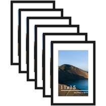 Conjunto de 6 porta-retratos PEALSN pretos 11x15 para decoração de parede Conjunto de 6 porta-retratos PEALSN pretos 11x15 para decoração de parede