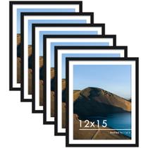 Conjunto de 6 porta-retratos PEALSN pretos 30x38cm para parede Conjunto de 6 porta-retratos PEALSN pretos 30x38cm para parede