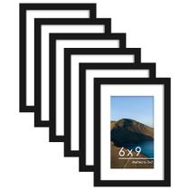 Conjunto de 6 porta-retratos PEALSN pretos 6x9 para fotos 4x6 Conjunto de 6 porta-retratos PEALSN pretos 6x9 para fotos 4x6