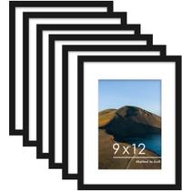 Conjunto de 6 porta-retratos PEALSN pretos 9x12 para parede/mesa Conjunto de 6 porta-retratos PEALSN pretos 9x12 para parede/mesa