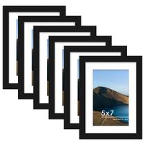 Conjunto de 6 porta-retratos PEALSN pretos de 13 x 18 cm para parede/mesa Conjunto de 6 porta-retratos PEALSN pretos de 13 x 18 cm para parede/mesa