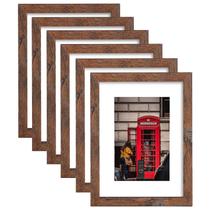Conjunto de 6 porta-retratos PWTAKO marrons rústicos 11x14 com tapete