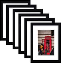 Conjunto de 6 porta-retratos PWTAKO para fotos de 8x10 ou 5x7 em preto