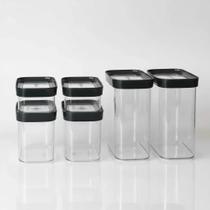 Conjunto de 6 Potes Herméticos para Mantimentos ou Cereais