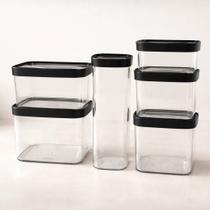 Conjunto de 6 Potes Herméticos para Organização de Mantimentos Conjunto de 6 Potes Herméticos para Organização de Mantimentos
