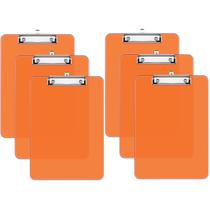 Conjunto de 6 pranchetas de plástico Rimilak com clipe de metal de baixo perfil