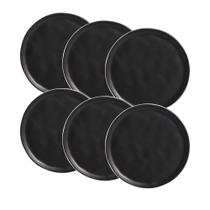 Conjunto de 6 Pratos de Sobremesa Bio Preto Matte de Stoneware 21cm - Porto Brasil Conjunto de 6 Pratos de Sobremesa Bio Preto Matte de Stoneware 21cm - Porto Brasil