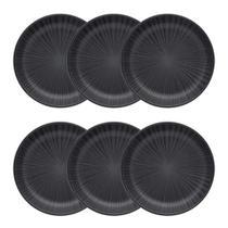 Conjunto De 6 Pratos Fundos 20,5 Cm Flat Ônix Oxford
