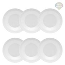 Conjunto de 6 pratos fundos 21 cm porcelana mia pérola oxford