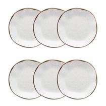 Conjunto de 6 Pratos Fundos Oxford Ryo Maresia Porcelana