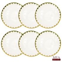 Conjunto de 6 Pratos Fundos Porcelana Egg 22CM Conjunto de 6 Pratos Fundos Porcelana Egg 22CM