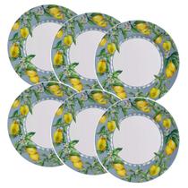 Conjunto de 6 Pratos Raso Amalfitana Limone de Cerâmica 29cm - Alleanza Conjunto de 6 Pratos Raso Amalfitana Limone de Cerâmica 29cm - Alleanza