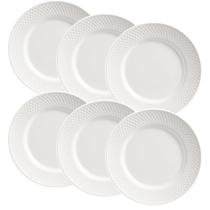 Conjunto de 6 Pratos Raso de Cerâmica Satin White 29cm - Alleanza Conjunto de 6 Pratos Raso de Cerâmica Satin White 29cm - Alleanza