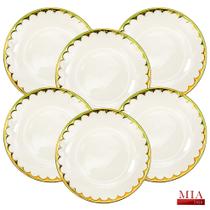 Conjunto de 6 Pratos Rasos Porcelana Egg