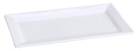 Conjunto de 6 Pratos Retangulares Yanco LK-216 em Porcelana 41x23 cm Branco Osso