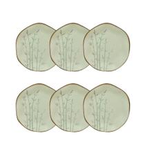 Conjunto de 6 Pratos Sobremesa 21,5cm Ryo Bambu Conjunto de 6 Pratos Sobremesa 21,5cm Ryo Bambu