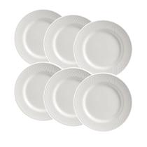 Conjunto de 6 Pratos Sobremesa de Cerâmica Satin White 21cm - Alleanza Conjunto de 6 Pratos Sobremesa de Cerâmica Satin White 21cm - Alleanza