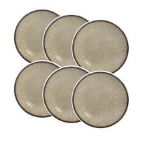 Conjunto de 6 Pratos Sobremesa Mônaco de Cerâmica 21cm - Alleanza Conjunto de 6 Pratos Sobremesa Mônaco de Cerâmica 21cm - Alleanza