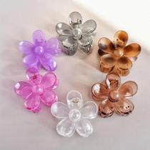 Conjunto De 6 Presilhas De Cabelo Transparentes Em Formato De Flor Para Mulheres, Cores Diferentes