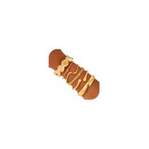 Conjunto de 6 Pulseiras ILGANT Douradas com Design Robustas Conjunto de 6 Pulseiras ILGANT Douradas com Design Robustas
