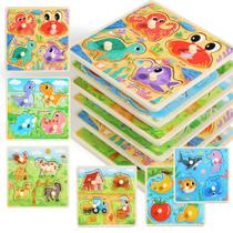 Conjunto de 6 Quebra-Cabeças de Madeira para Crianças Melofaver 15x15 cm Cada Conjunto de 6 Quebra-Cabeças de Madeira para Crianças Melofaver 15x15 cm Cada