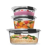 Conjunto de 6 Recipientes de Armazenamento de Alimentos Rubbermaid Brilliance