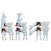 Conjunto de 6 renas de Natal vidaXL Cold White Mesh com LED