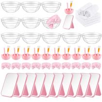 Conjunto de 6 suprimentos para festas de spa Teenyyou rosa para mulheres com espelho Conjunto de 6 suprimentos para festas de spa Teenyyou rosa para mulheres com espelho