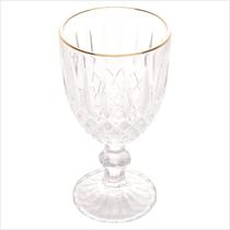 Conjunto de 6 taças de água de vidro com fio dourado greek 345ml Conjunto de 6 taças de água de vidro com fio dourado greek 345ml