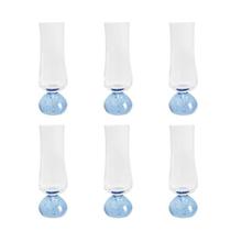 Conjunto De 6 Taças De Champagne Em Vidro Base Esfera Azul 240Ml BTC Conjunto De 6 Taças De Champagne Em Vidro Base Esfera Azul 240Ml BTC