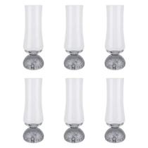 Conjunto De 6 Taças De Champagne Em Vidro Base Esfera Fume 240Ml BTC Conjunto De 6 Taças De Champagne Em Vidro Base Esfera Fume 240Ml BTC